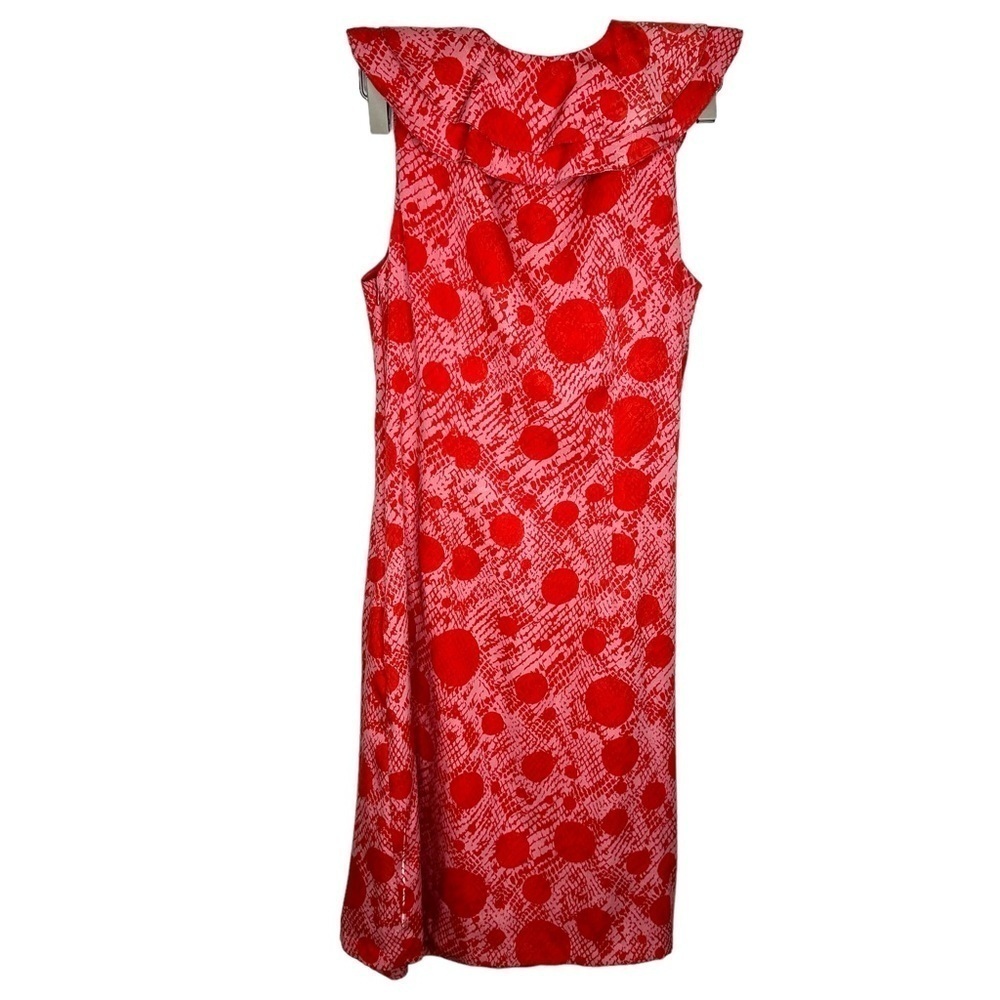Eva Franco Cecile Ruffled Pink And Red Dress Size 6 NWOT